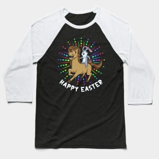 Easter bunny riding horse - Happy Easter Baseball T-Shirt